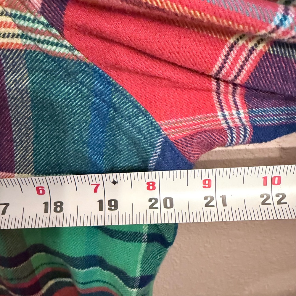 Chaps Plaid Flannel Full Zip Shirt Jacket Womens Large Red Blue Green - Picture 6 of 7